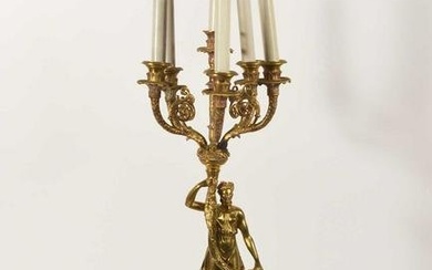 Antique electrified candelabra