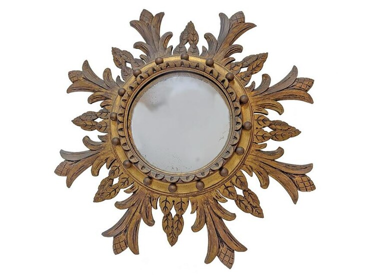 Antique gilt wood wall mirror