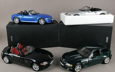 BMW - QUATRE BMW échelle 1/18 : 1x M Roadster 1x Z3 Roadster 1.8 1x...