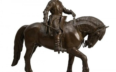 BOHUMIL KAFKA (Prague, 1878 - 1942). "Jan Ziza on horseback", 1932. Bronze. Signed and dated on the