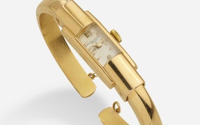 Baume & Mercier, Mid-century lady's gold watch bangle