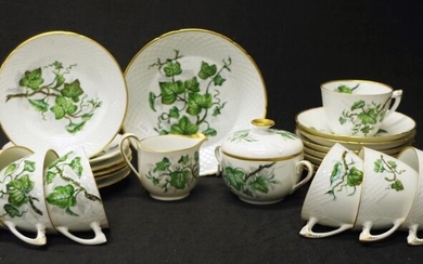 Bing & Grondahl hand painted part tea service with...