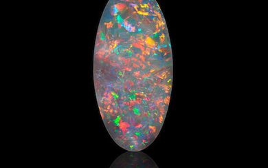 Black Opal with Red Fire and Pattern