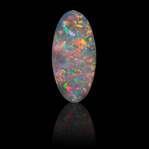 Black Opal with Red Fire and Pattern