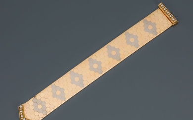 Bracelet manchette en or jaune 750°/°° et... - Lot 46 - Art-Valorem