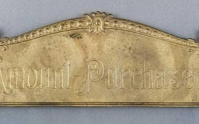 Brass plate for an Antique Cash Register