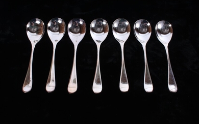 British Airways Atkinson Silver Plated Soup Spoons Lot Of Seven