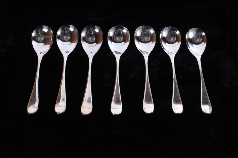 British Airways Atkinson Silver Plated Soup Spoons Lot Of Seven