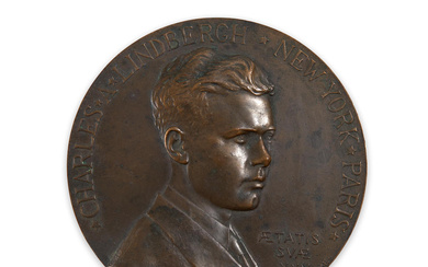 Bronze Medal Commemorating the Transatlantic Flight of Charles Lindbergh, 1927.