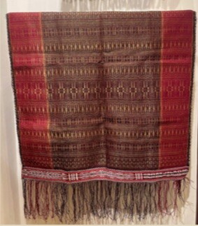 Brown Red Gold Polyester Ulos Cloth with Supplementary warp technique