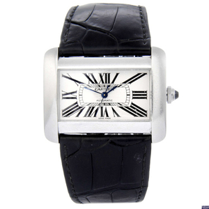 CARTIER - a stainless steel Tank Divan wrist watch.