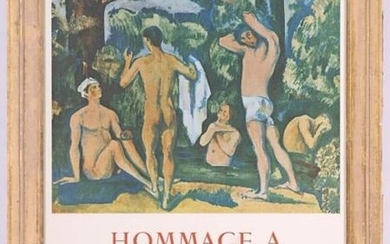 CEZANNE, Bathers, lithographic poster, homage to Cezanne, 68cm x...