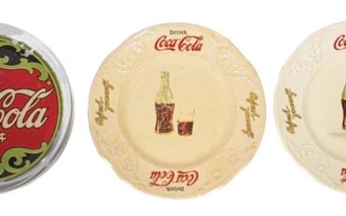 COLLECTION OF 3 COCA-COLA CHANGE RECEIVER AND CERAMIC PLATES