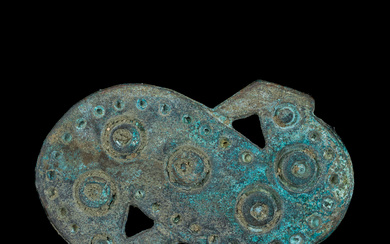 COSTUME BUCKLE, Viking Age/Anglo-Saxon, ca 800-1100 AD, in the shape of a dragon-like animal, copper alloy.
