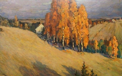 Californian Impressionist School, early-20th century- Landscape; oil on board, signed indistinctly lower right, 61.5 x 72 cm