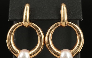 Cartier 18K Pearl Door Knocker Earrings