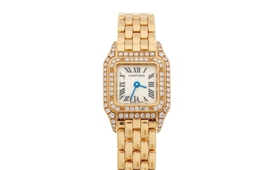 Cartier, an 18ct gold Panthere Mini bracelet watch, factory ...