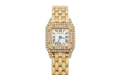 Cartier, an 18ct gold diamond Panthere Mini bracelet watch