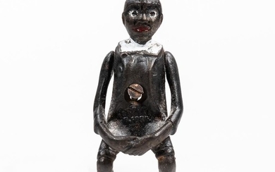 Cast Iron Black Figure Broom Holder