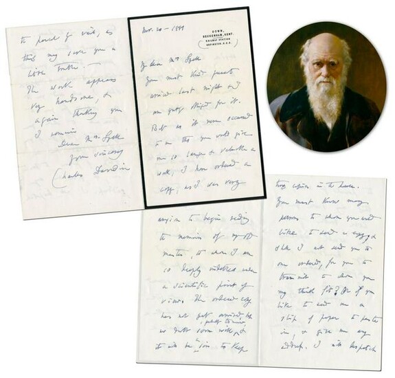 Charles Darwin ALS Referring to his Mentor, Scottish