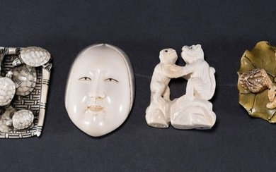 Chinese Carved Signed Netsuke Figurine Collection Group Lot