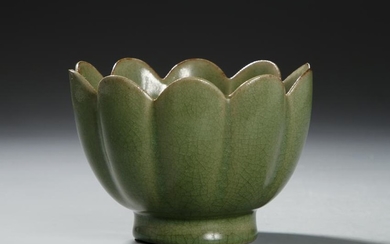 Chinese Celadon-Glazed Lobed Bowl