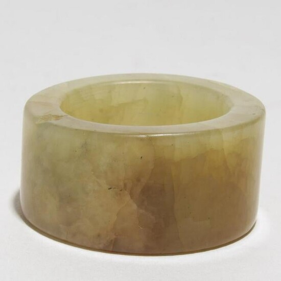 Chinese Celadon Jade Archer's or Thumb Ring