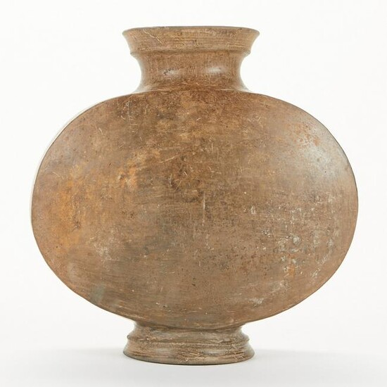 Chinese Han Dynasty Cocoon Pottery Vase