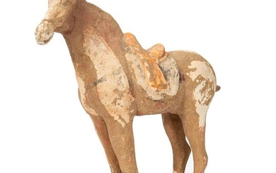 Chinese Tang Dynasty Painted Pottery Horse