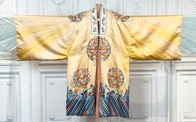 Chinese Yellow Silk Summer Robe