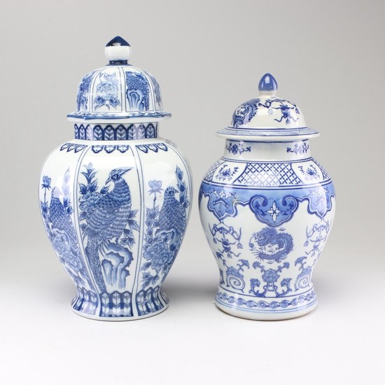 Chinese and Japanese Blue and White Ceramic Ginger Jars
