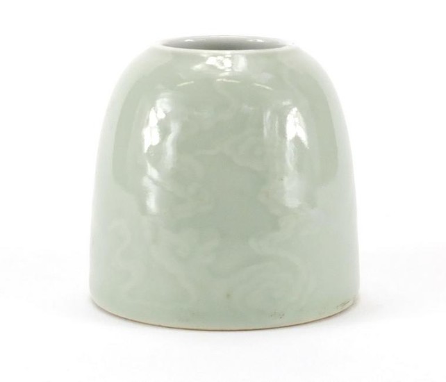 Chinese celadon glazed water pot decorated with clouds