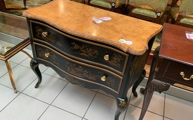 Chinoiserie Serpentine Front Marble Top Chest