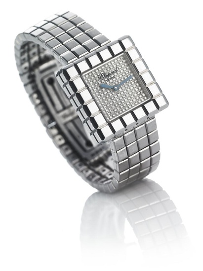 Chopard A diamond wristwatch of 18k white gold. Model Ice Cube. Quartz...