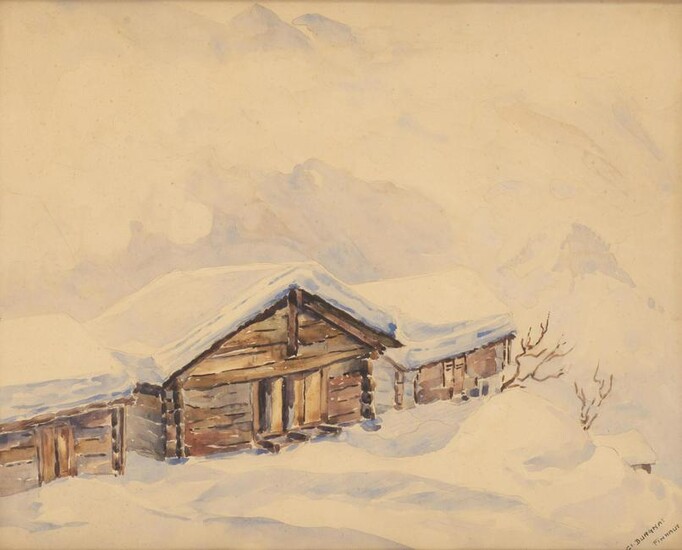 Clara DURGNAT (1901-1966) "Finhaut sous la neige"