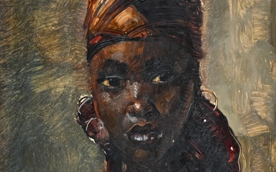 Clément SERNEELS (1912 - 1991) Portrait de femme, Goma, 1939 huile sur...