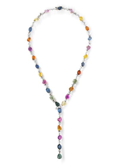 Collier saphirs de couleur et diamants | Coloured sapphire and diamond necklace