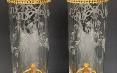 DORE BRONZE AND BACCARAT CRYSTAL VASES