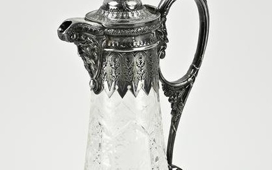 Decanter with silver frame
