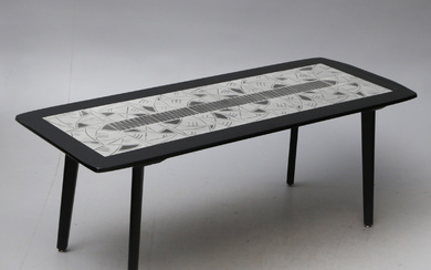 EDMUND PETERSEN. COFFEE TABLE, with tiles, signed.