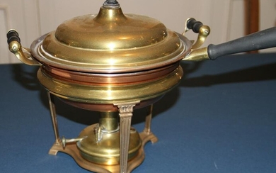 Early 20th Century Copper And Brass Chafing Dish