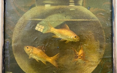 Early 19th Century Oil on Panel Depicting a Goldfish