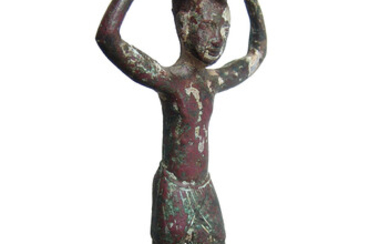 Egyptian bronze figure of an attendant/servant