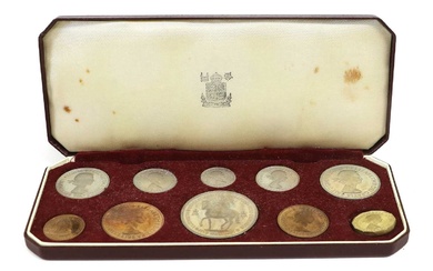 Elizabeth II, 'Coronation' Proof Set 1953, 10 coins from crown...
