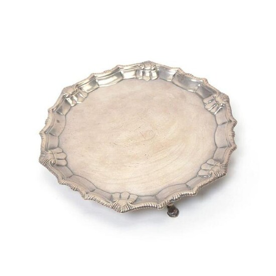 English Continental Silver Footed Salver