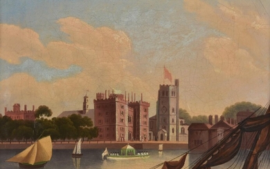 English School (19th century), Lambeth Palace from the River