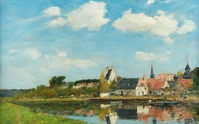 Eugène Boudin, 1824 Honfleur – 1898 Deauville, LE VIEUX PORT DE TOUQUES, 1890