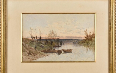 Eugène CICÉRI (1813-1890) Paysage animé aux...