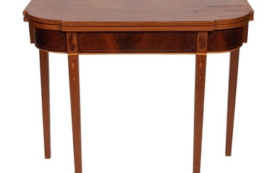 FEDERAL CARD TABLE 19th Century Height 29.5". Width 35". Depth 17.5".