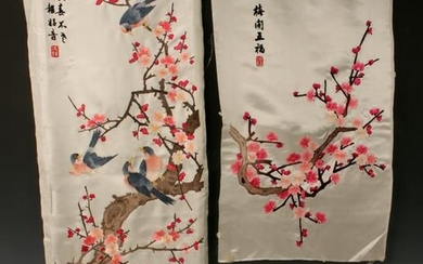 FIVE CHINESE EMBROIDERIES & PAINTING